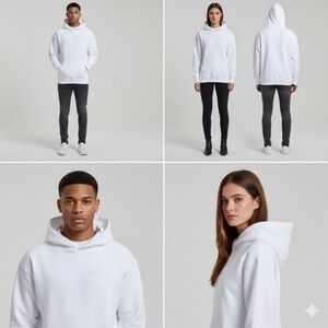 Talentless Men's/Unisex Bone White Puff Print Hoodie